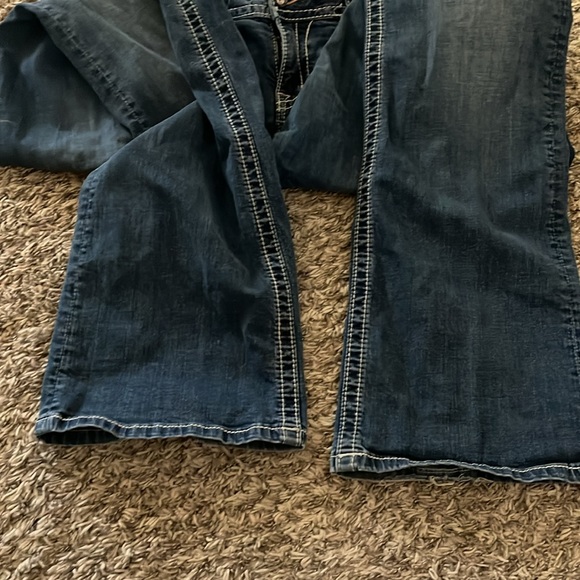 Miss Me Dark Blue Boot Cut Jeans with Embroidered Pockets - Picture 6 of 7